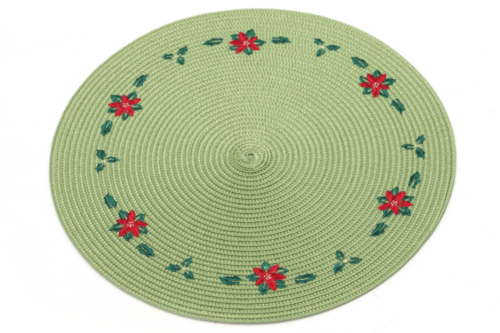 Embroidered Flower PP Table Mats
